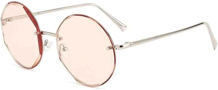 

Модные большие круглые солнцезащитные очки без оправы для мужчин и женщин, солнцезащитные очки с градиентной защитой от УФ-излучения UV400 PRSTNN, Champagne