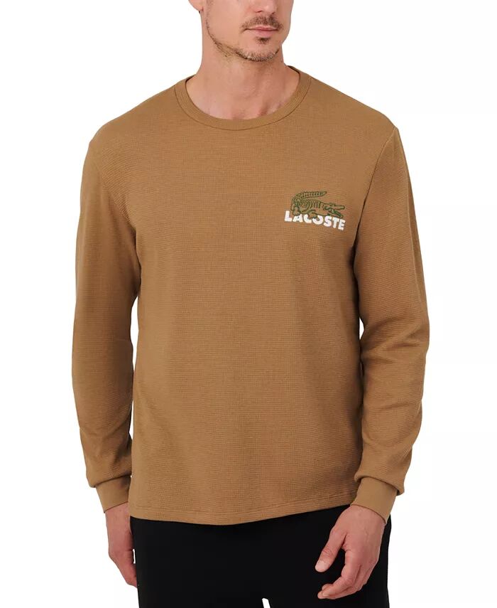 

Мужская большая терморубашка Croc с вафельным принтом Lacoste, коричневый