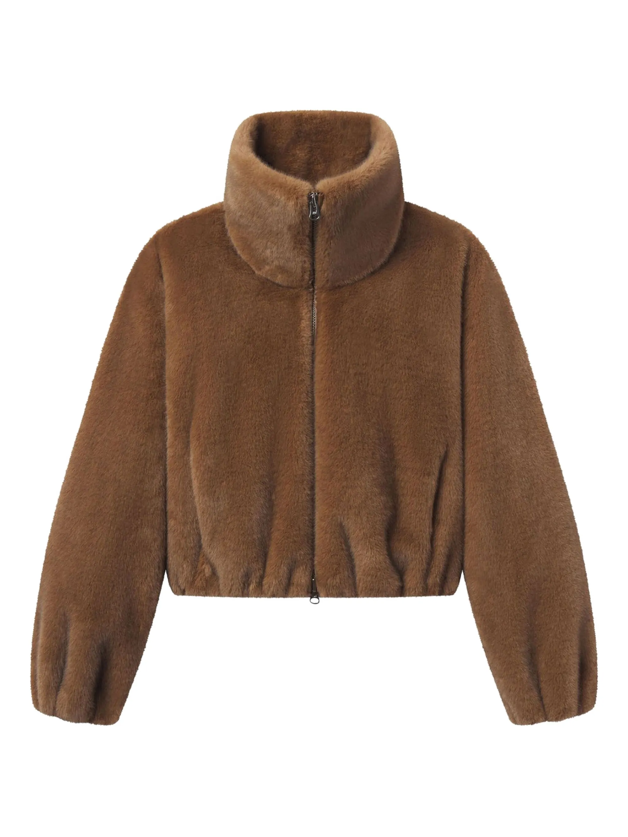 

Куртка из искусственного меха с воронкообразным вырезом цвета орехового дерева A.L.C., коричневый