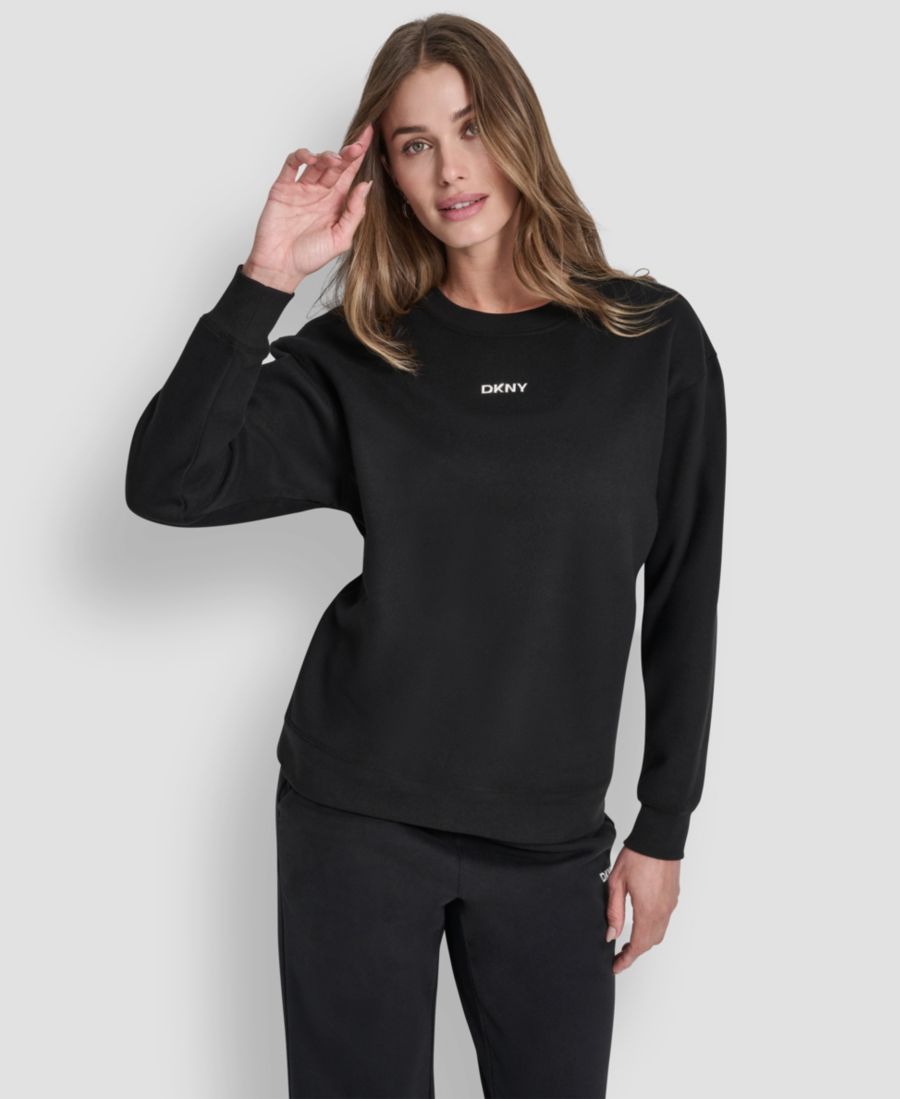 

Женская толстовка с металлизированным круглым вырезом DKNY Sport, Black, Черный, Женская толстовка с металлизированным круглым вырезом DKNY Sport, Black