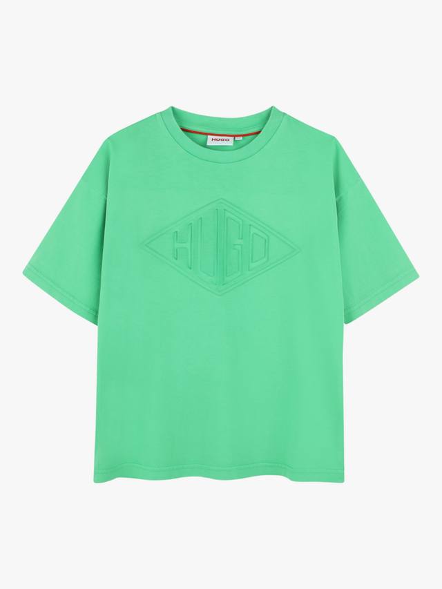 

Детская хлопковая футболка HUGO с логотипом HUGO BOSS, Island Green