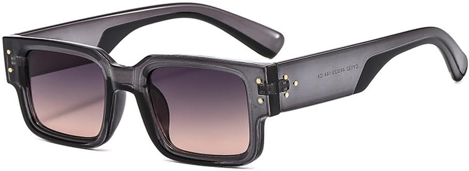 

Ретро женские двухцветные солнцезащитные очки с декоративными заклепками, защита от УФ-излучения UV400; мужские модные солнцезащитные очки с градиентным переходом цвета TKKTLLT, Grey Grey Tea