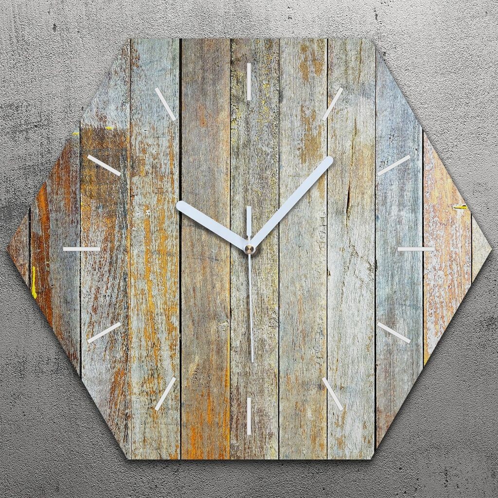 

Часы шестигранные 40 см стекло бесшумные белые стрелки - темное дерево TastyPrints, зеленый