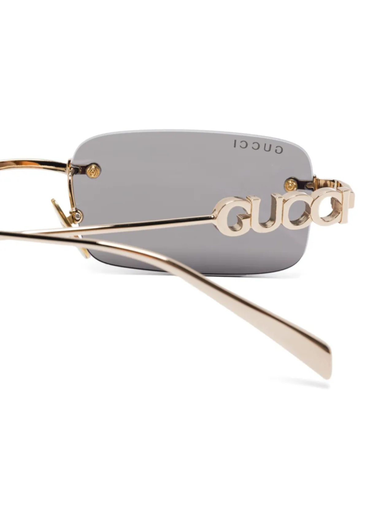 Солнцезащитные очки в прямоугольной оправе Gucci Eyewear, золотой — фото 3