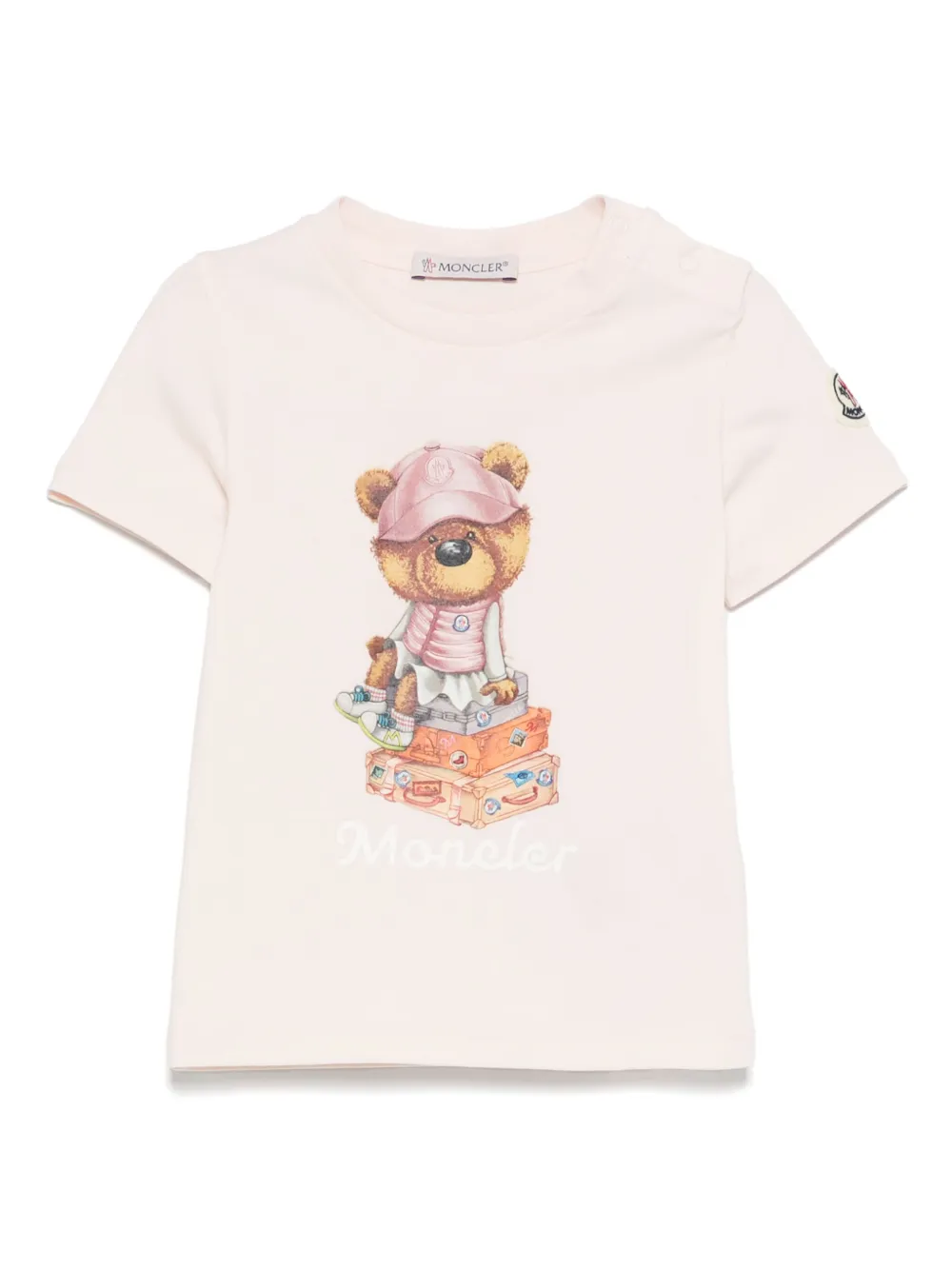 

Футболка с принтом Moncler Enfant, розовый