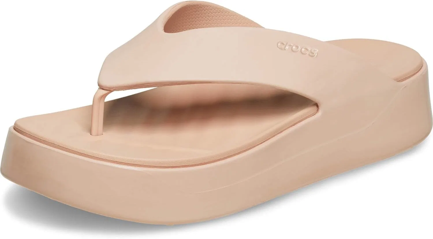 Женские шлепанцы Crocs Getaway на платформе из лакированной кожи, Pink Caramel Beige