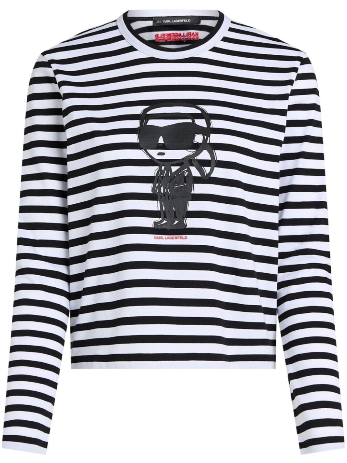 

Футболка Ikon из хлопка в полоску Karl Lagerfeld, черный