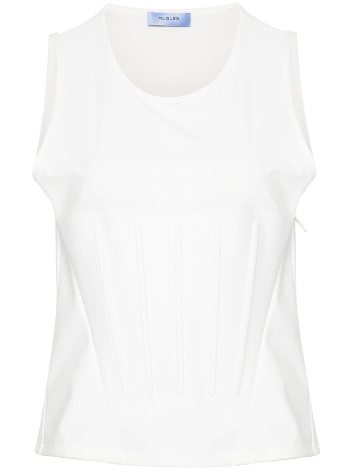 

Mugler топ из джерси с тисненым логотипом, белый