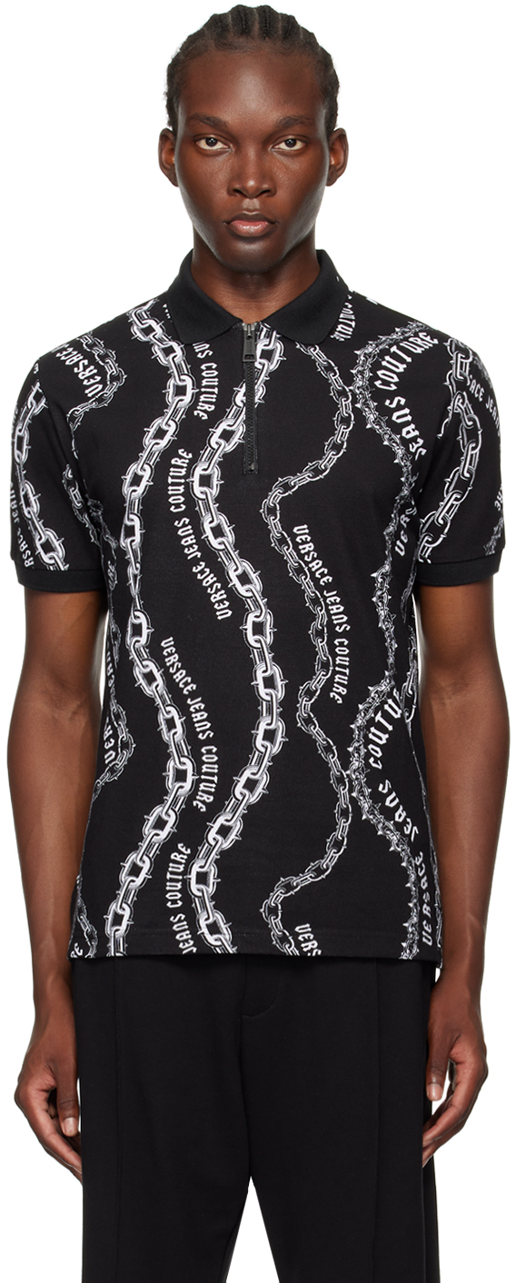 

Поло Chain Couture Versace Jeans Couture, черный