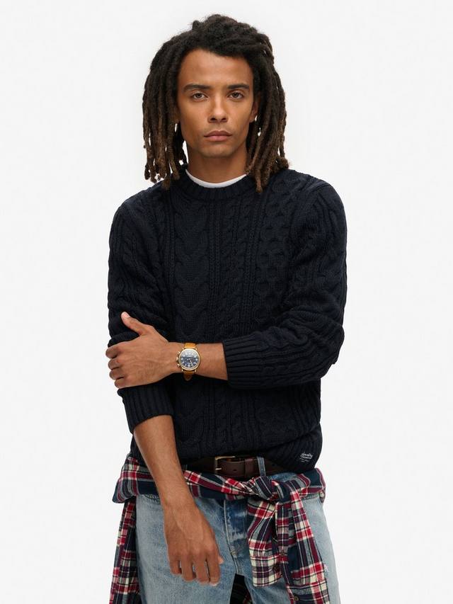 

Джемпер с косой вязкой и круглым вырезом Superdry