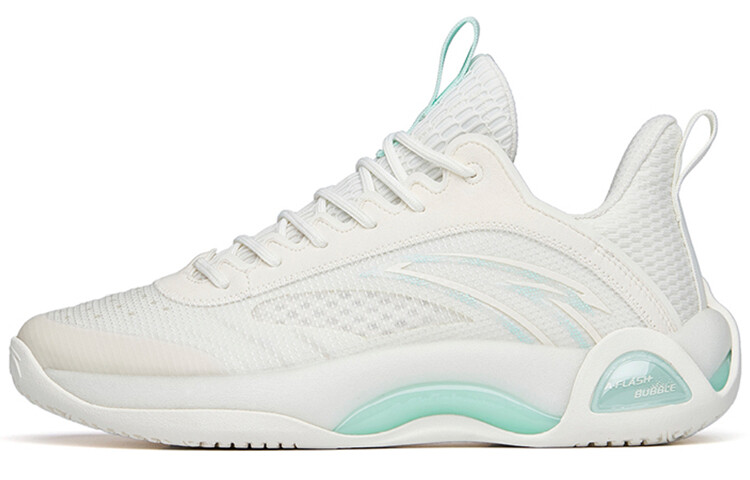 

Баскетбольные кроссовки Cement Bubble 2.0 мужские с низким верхом цвета слоновой кости/зеленого цвета Anta