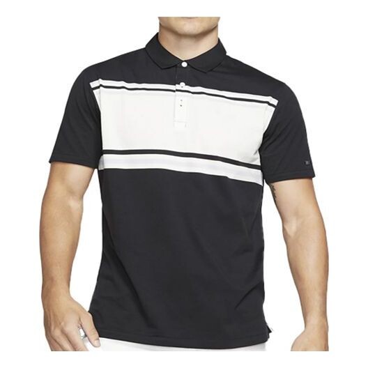 

Футболка dri-fit player stripe golf lapel short sleeve polo shirt black Nike, черный