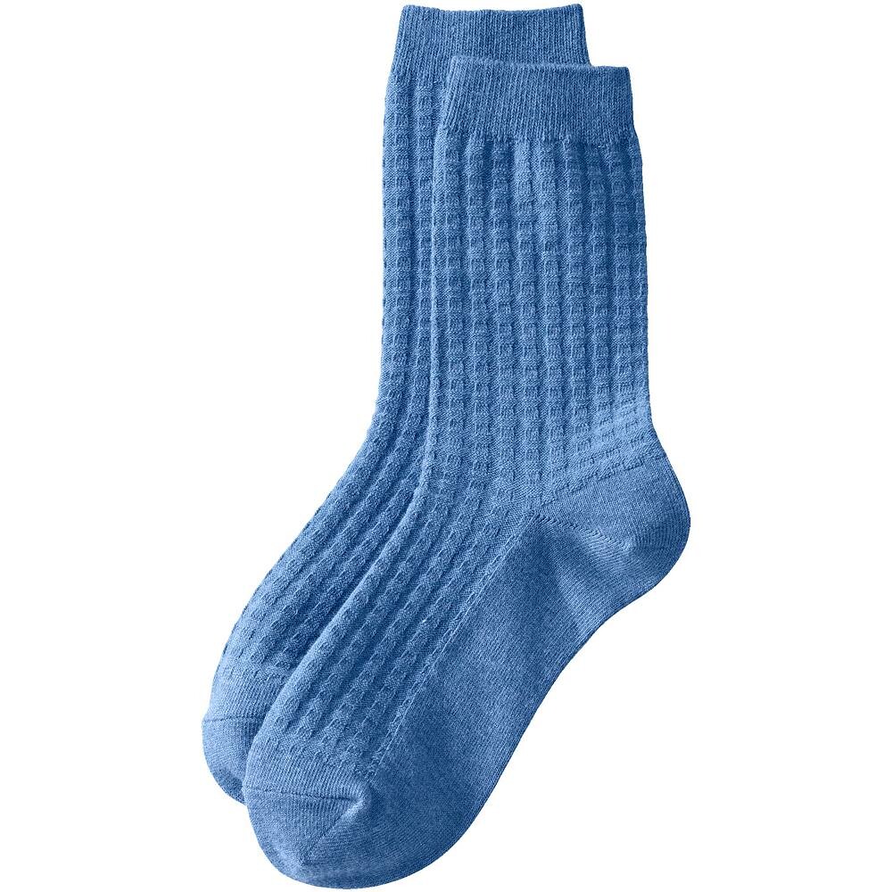 

Женские вафельные носки Lands End Crew Lands' End, цвет Clear Blue Heather
