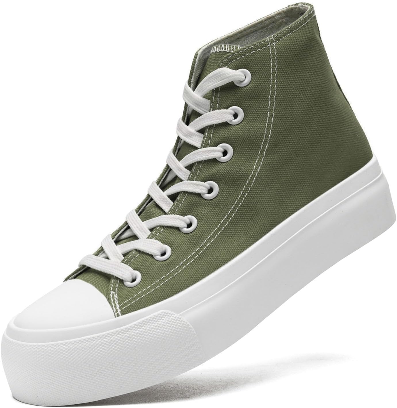 

Женские кеды на платформе из холщовой ткани, мужские высокие классические кеды из холща, повседневные кроссовки, удобные модные кроссовки на шнуровке Xraehni, зеленый
