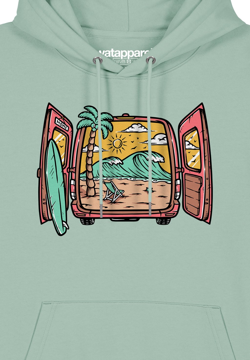 

Толстовка с капюшоном SURF AND BEACH watapparel, бирюзовый