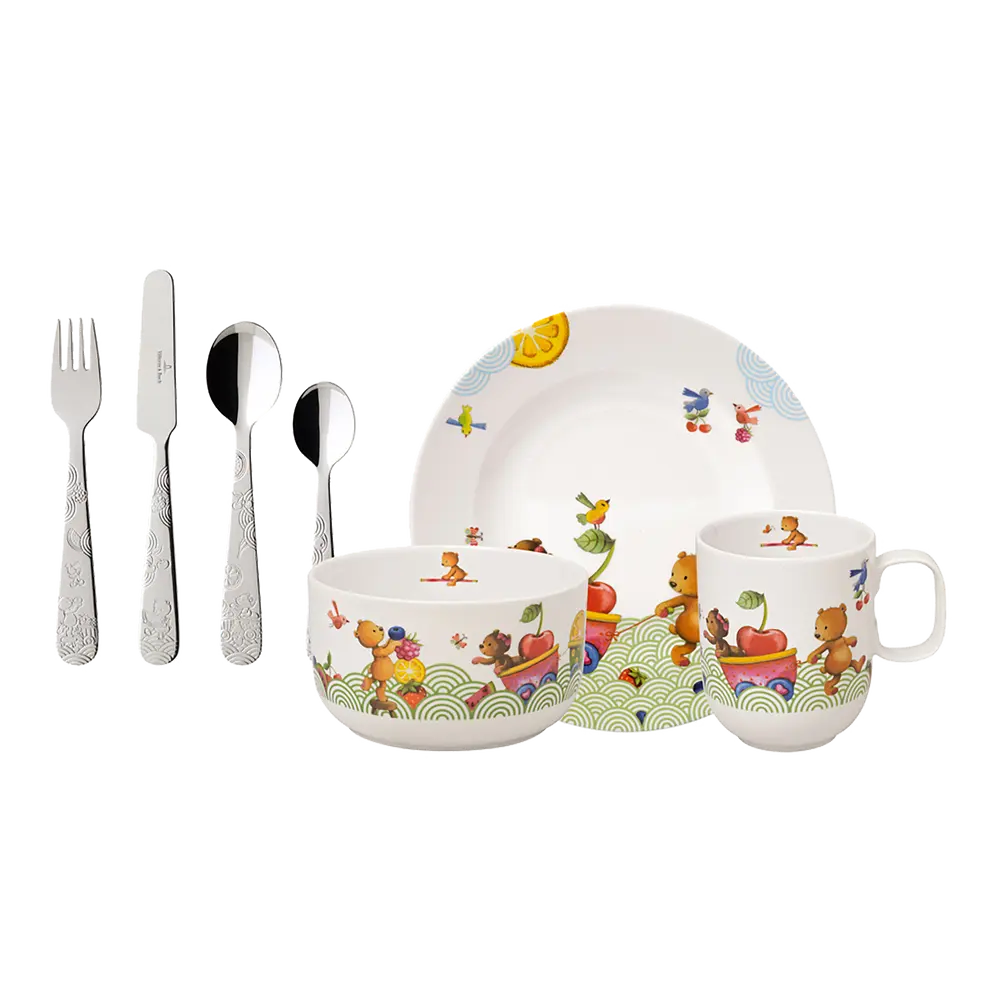 

Набор детской набор посуды Villeroy & Boch Kiddy Bears, 7 предметов, зеленый, Белый, Набор детской набор посуды Villeroy & Boch Kiddy Bears, 7 предметов, зеленый