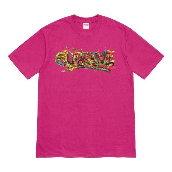 

Футболка ss20 week 1 paint logo tee logo tee Supreme, красный