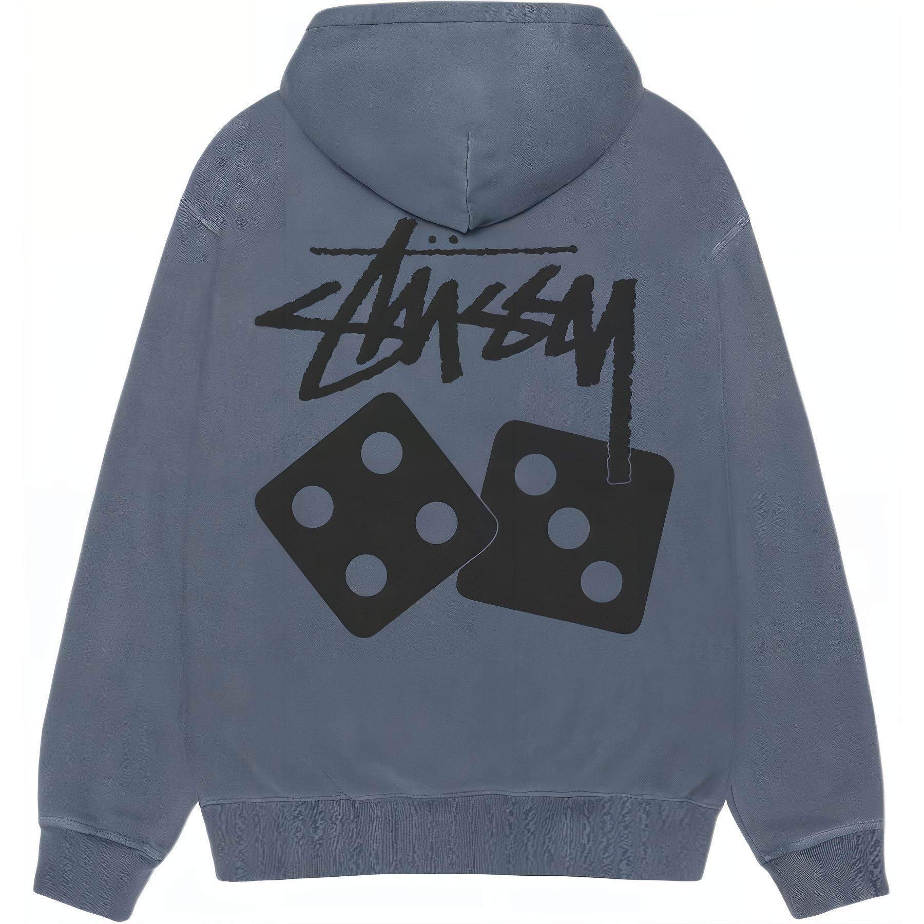 

Застежка-молния худи с пигментной окраской Stussy, синий