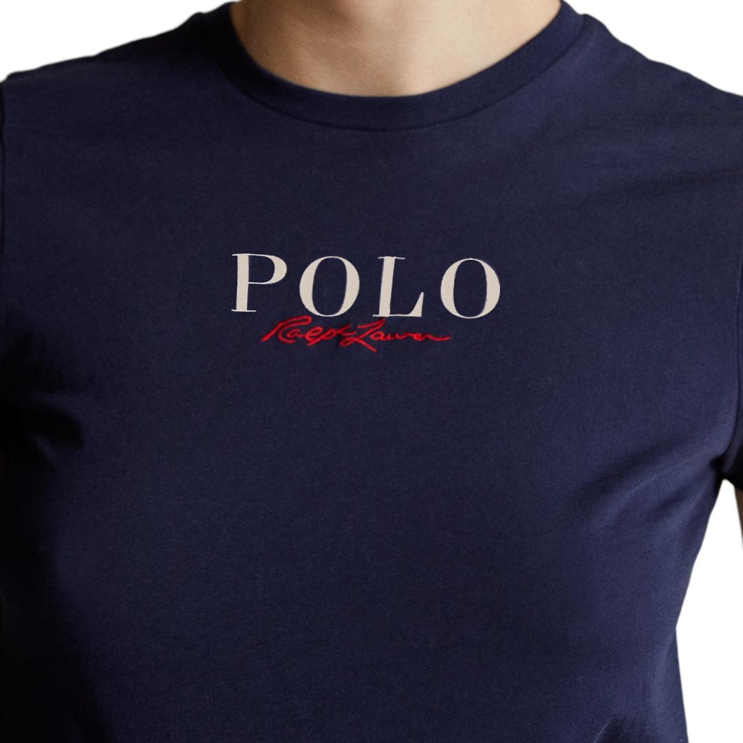 Обычная футболка женская Polo Ralph Lauren, синий — фото 4