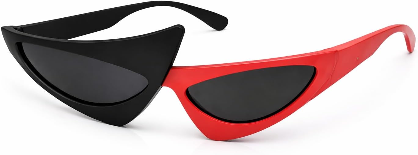 

Солнцезащитные очки Vaulted Skulls & Co в форме треугольника | Солнцезащитные очки в стиле ретро 80-х | Асимметричные солнцезащитные очки | Яркие неоновые солнцезащитные очки Vaulted Skulls & Co, Red and Black