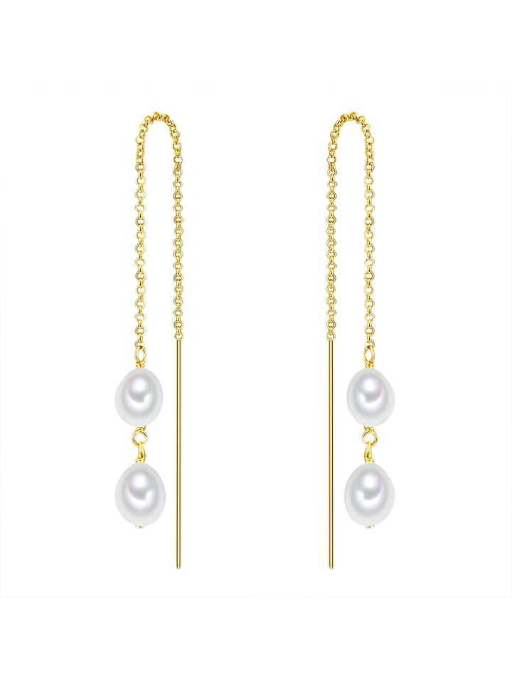 

Valero Pearls Жемчужные серьги, серебро 925 пробы, пресноводный культивированный жемчуг в оправе из желтого золота