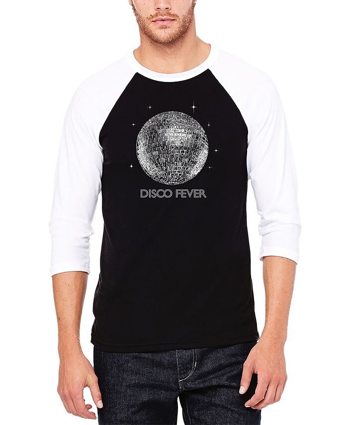

Мужская бейсбольная футболка с надписью «Disco Ball» реглан LA Pop Art, черный