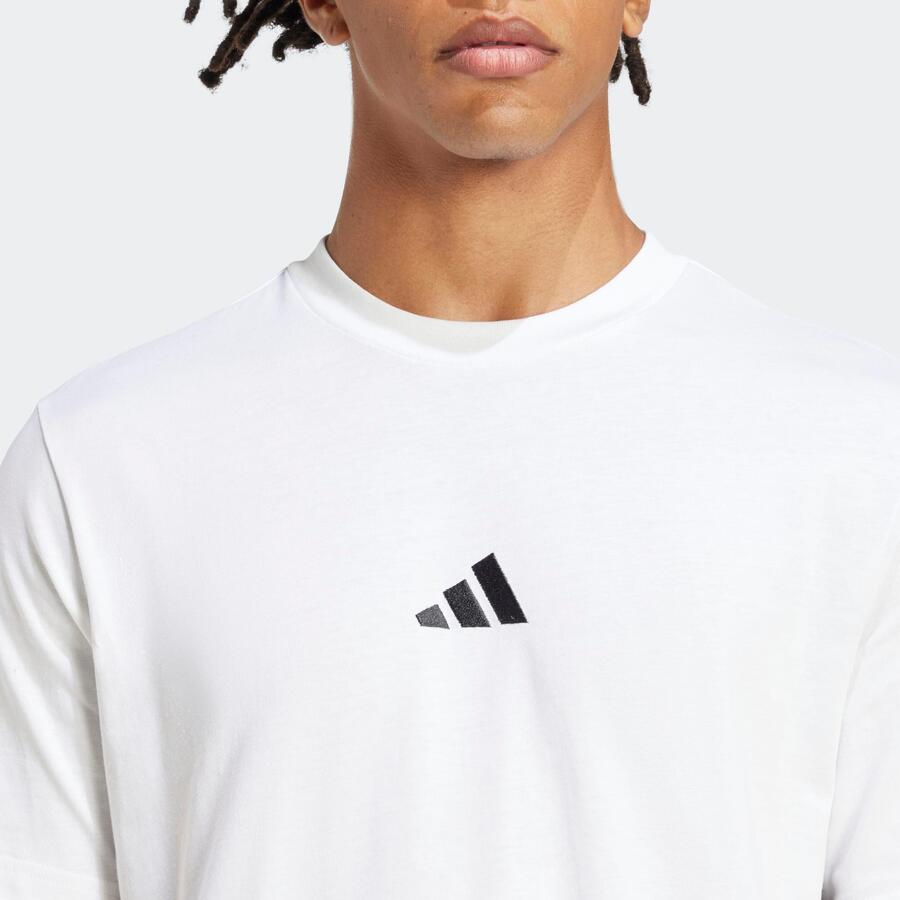 Мужская фитнес-футболка ADIDAS - белая — фото 4