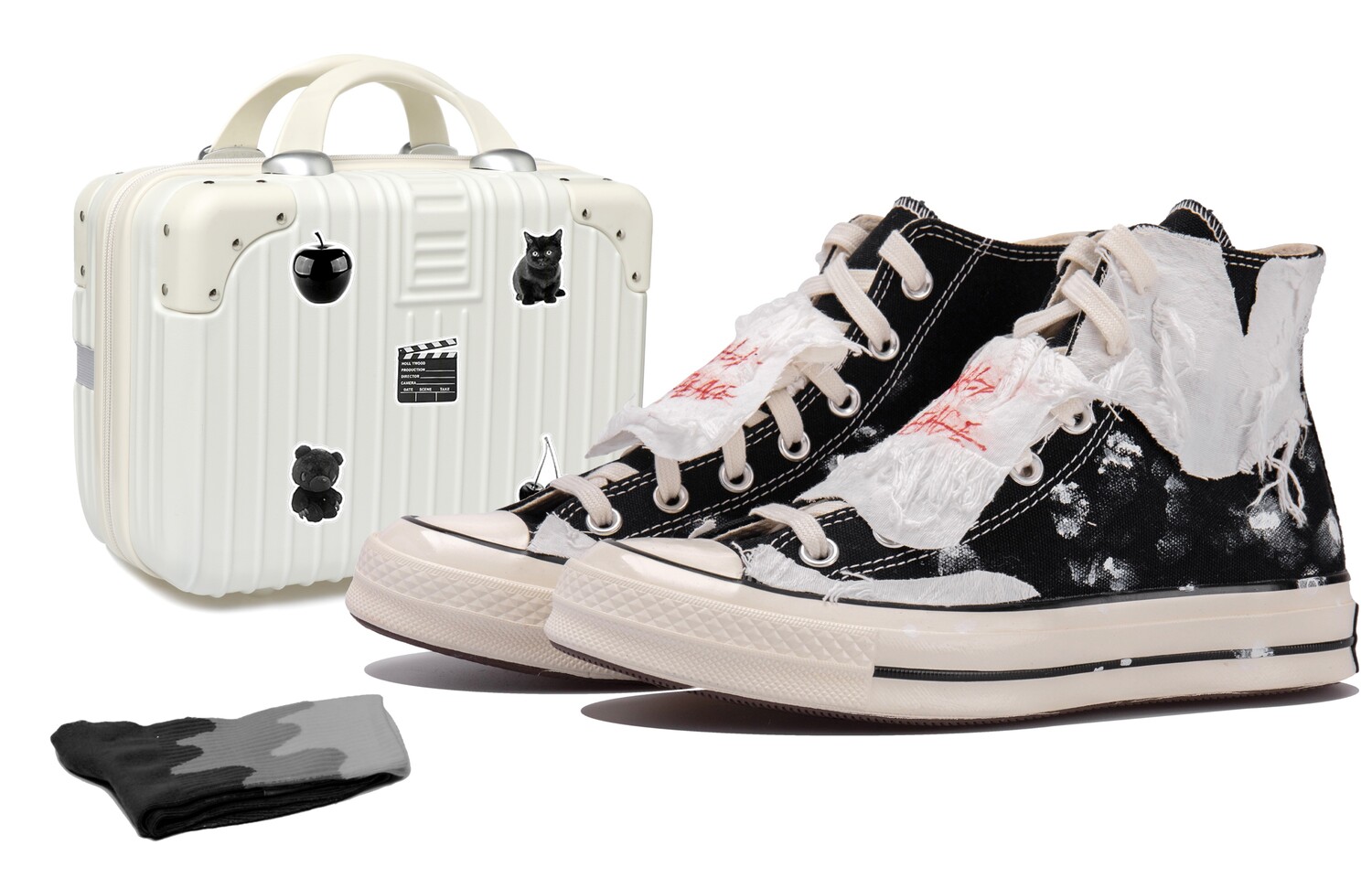 

1970-е годы. Кеды унисекс с высоким берцем. Черный/белый/розовый. Converse