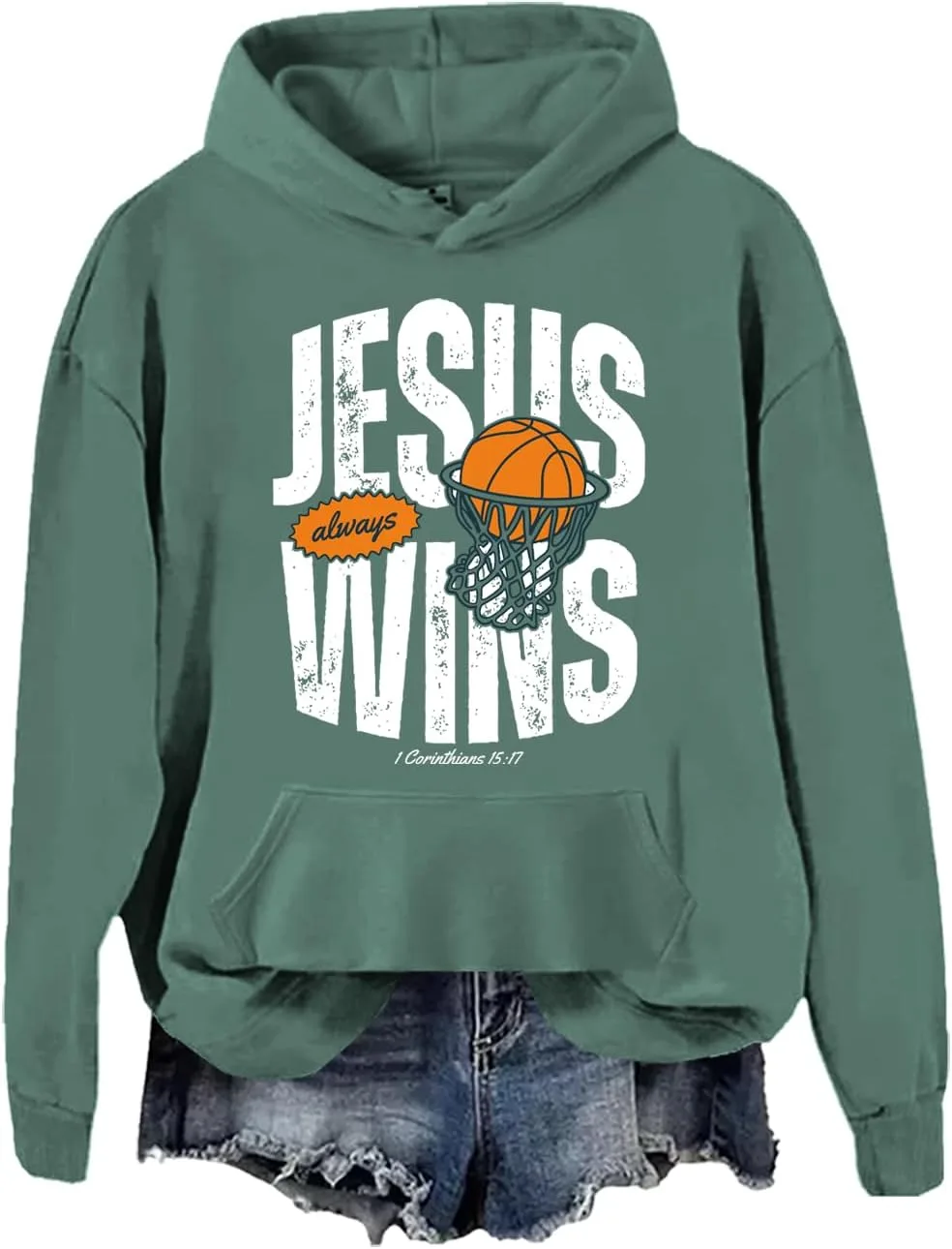 

Толстовка Christian Basketball Hoodies Jesus Always Wins Phncal