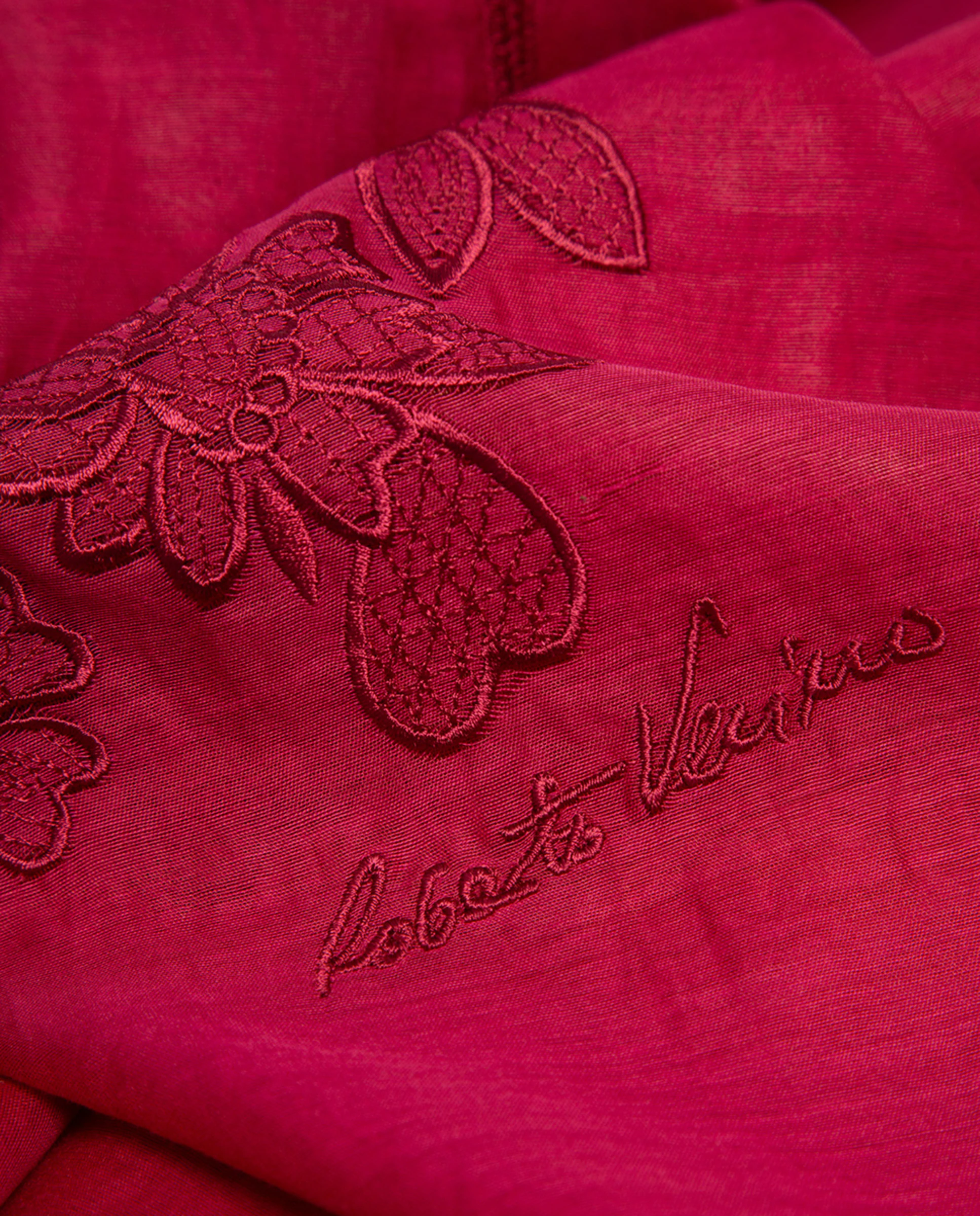 

Женский шарф из шелка и хлопка с вышивкой Roberto Verino, фуксия