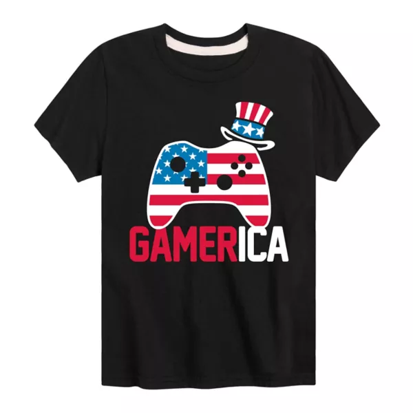 

Футболка с принтом Gamerica для мальчиков 8-20 лет Licensed Character, черный