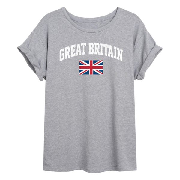 

Футболка оверсайз с флагом Великобритании для подростков Unbranded, серый