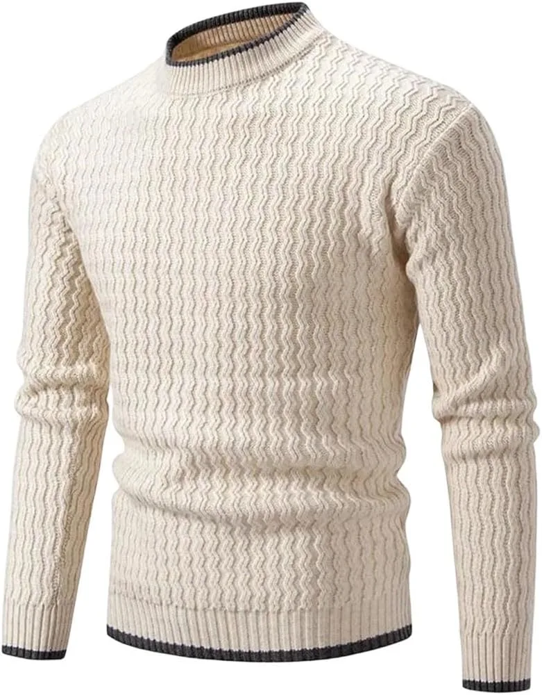 

Мужской свитер с круглым вырезом — Slim Fit, вязаный