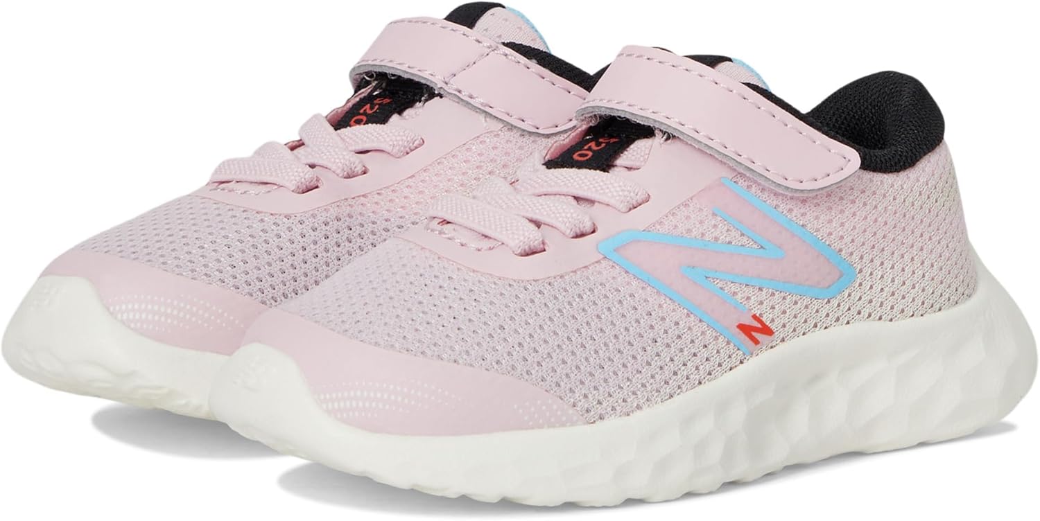 

Кроссовки для бега New Balance Unisex-Child Dynasoft 520 V8 с шнурками-бинджи, черный/розовый/голубой/небесно-голубой