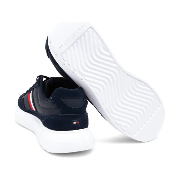 Кожаные кроссовки из легкой кожи с чашкой из микса кожи Tommy Hilfiger, синий — фото 4