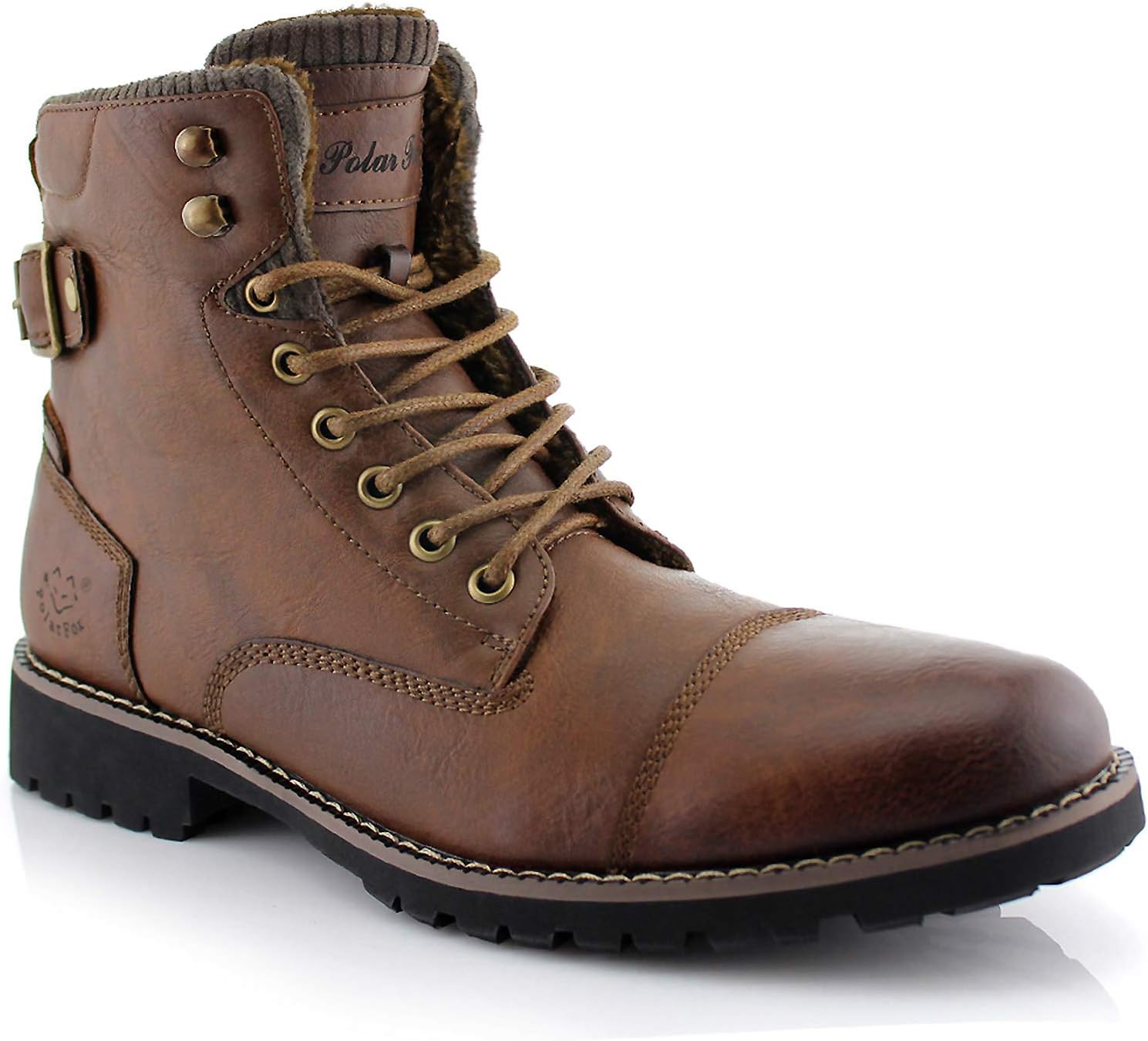 

Мужские зимние ботинки Polar Fox из веганской кожи с опцией подкладки из искусственного меха, коричневый