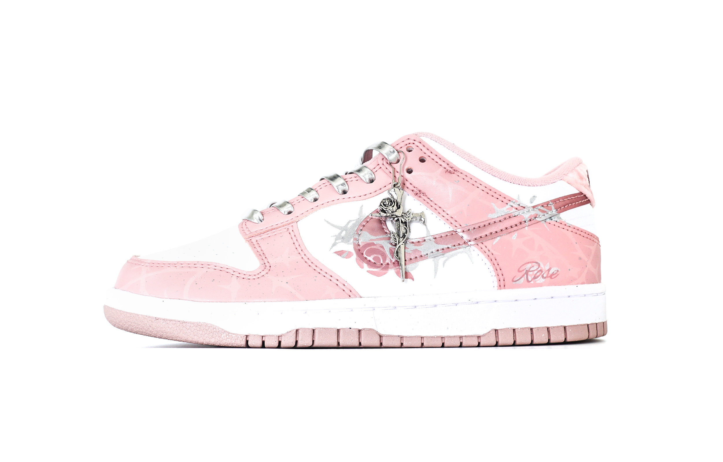 

Nike Туфли для скейтбординга dunk pink velvet нескользящие износостойкие низкие mist pink для подростков
