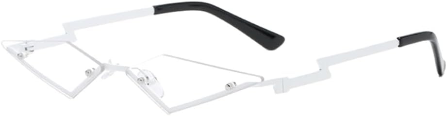 

Популярные солнцезащитные очки в уличном стиле, модель «кошачий глаз», модные разноцветные солнцезащитные очки для вечеринок, солнцезащитные очки без оправы UJNHGQ, Silver Clear