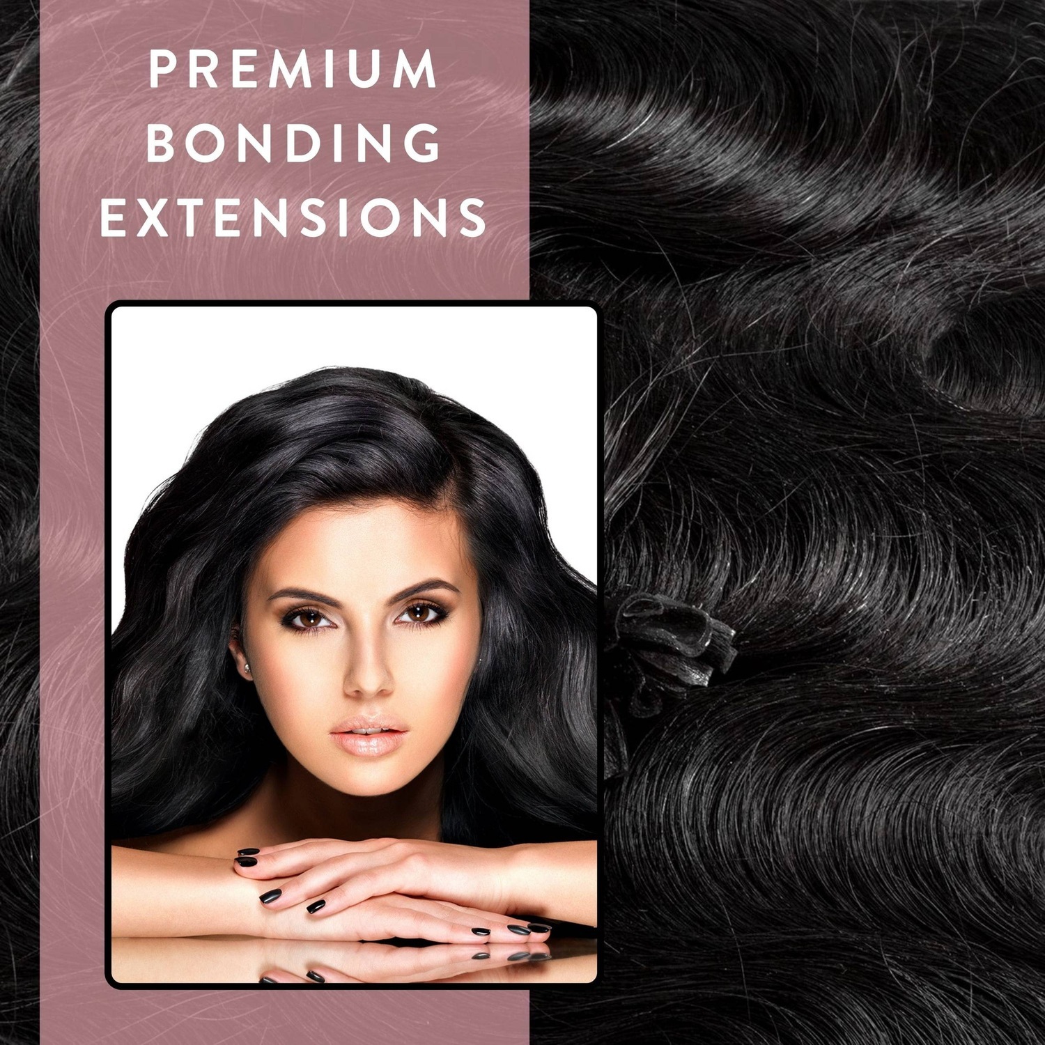 Накладные волосы bonding extensions premium echthaar #2/0 schwarz 0,8g Hair2Heart, 60cm, количество 25 шт. — фото 2