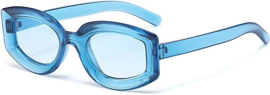 

SO&EI Модные квадратные солнцезащитные очки Jelly Color для женщин, защита от УФ-излучения UV400, ретро-стиль, панк-стиль, синие и розовые солнцезащитные очки для мужчин SKFGNX, Blue Blue