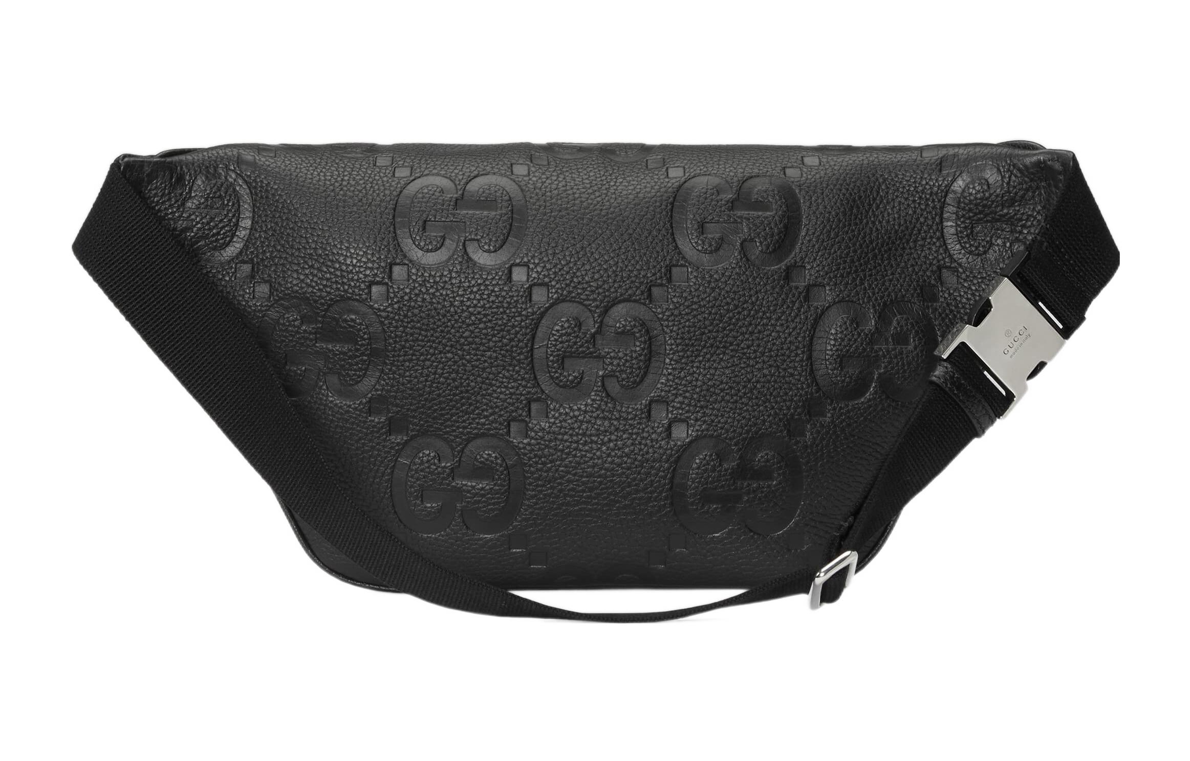GUCCI Кожаная поясная сумка мужская черная — фото 3