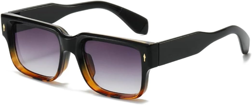 

Солнцезащитные очки для мужчин и женщин - защита UV400 - градиентные линзы с заклепками ярких цветов для занятий спортом на открытом воздухе и вождения DSVIGF, Black Leopard Gray