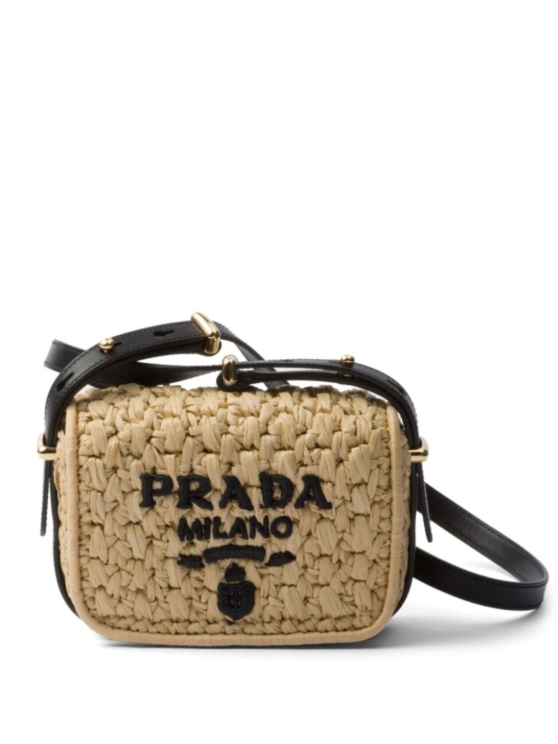 

Плетеная сумка Prada на плечо, нейтральный цвет