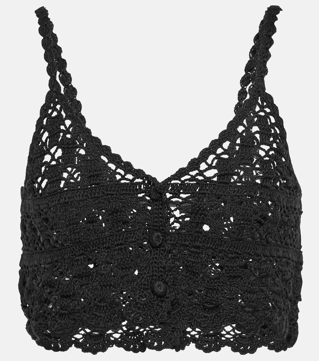 

Укороченный топ крючком Бьянка Anna Kosturova, черный