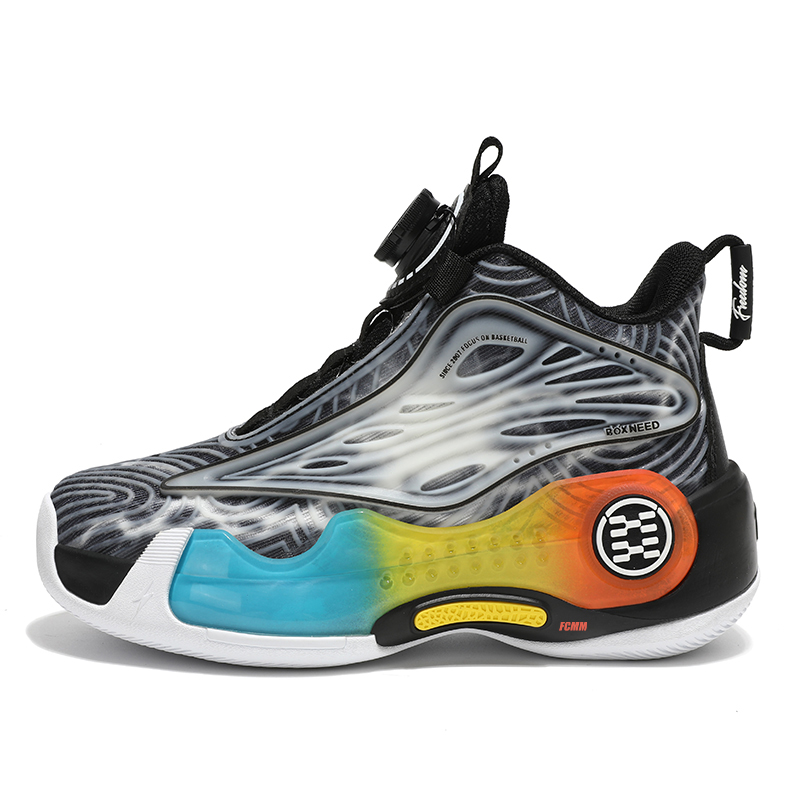 

Низкие детские баскетбольные кроссовки с противоскользящими амортизаторами и износостойкими свойствами для подростков FCMM, черный