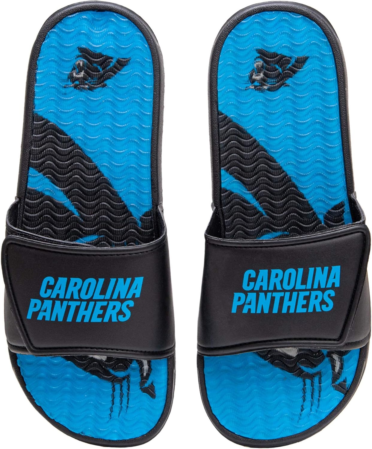 Мужские спортивные шлепанцы Legacy FOCO Commanders NFL, Carolina Panthers 7-8 Wordmark