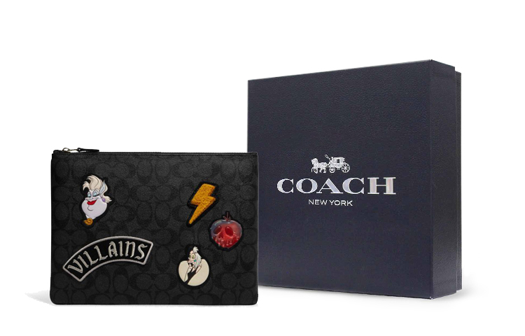 

COACH Дисней, коллекционный мужской бумажник из искусственной кожи чёрный серый