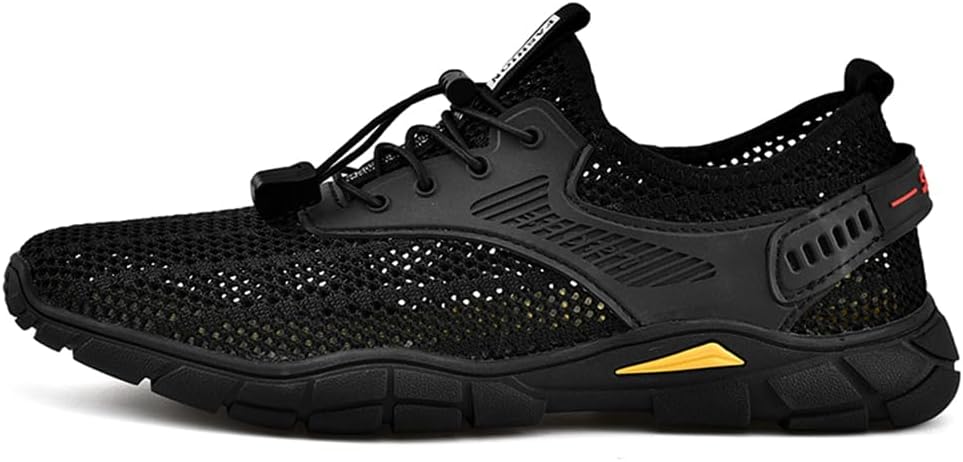 Мужские водные кроссовки Quick Dry Barefoot для плавания в реке, бассейне и на пляже, походов и прогулок, слипоны, легкие и дышащие Abborora, черный — фото 3