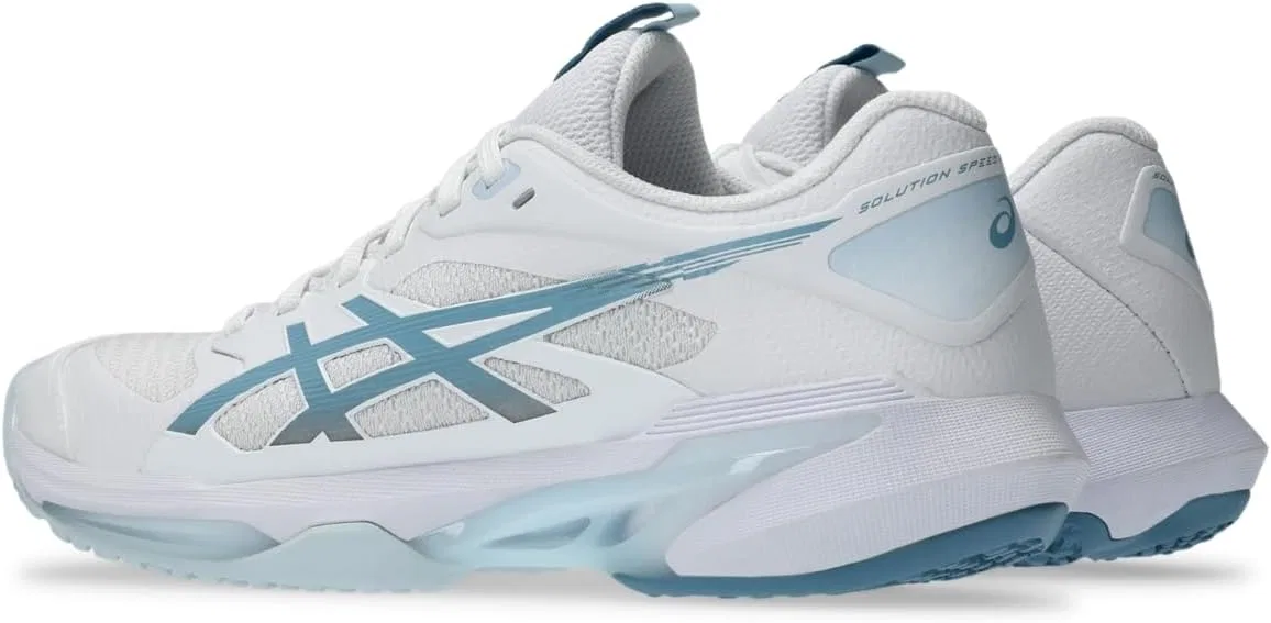 Кроссовки теннисные ASICS Solution Speed FF 4 OC, White/Saba Blue — фото 3