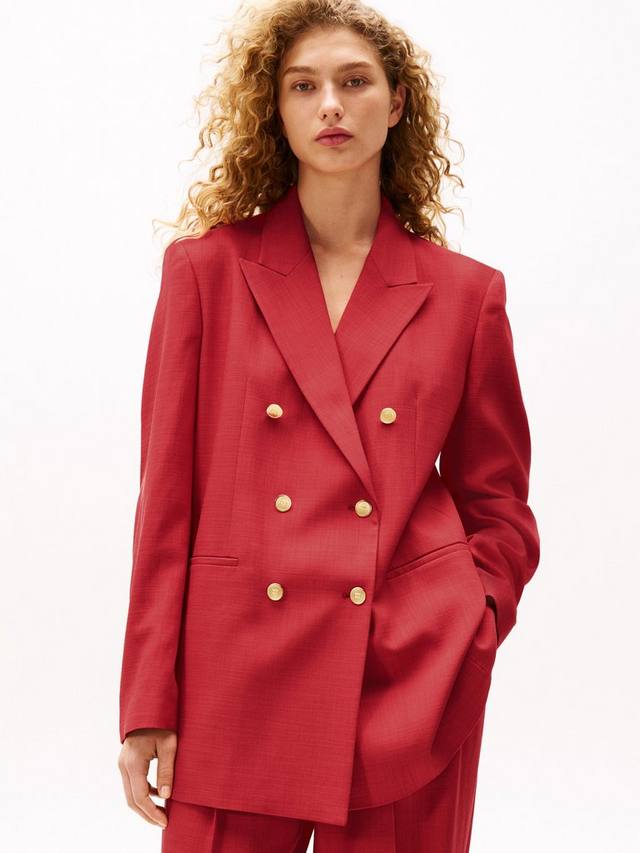 

Двубортный блейзер x sofia richie в зернистую полоску Tommy Hilfiger, цвет Medium Red